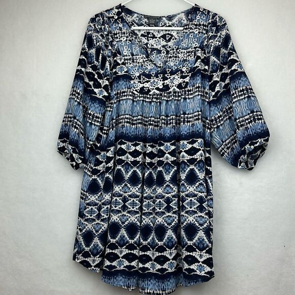 Chelsea & Theodore Dresses & Skirts - Chelsea & Theodore Boho tunic swim coverup dress 3/4 sleeves Sz Large